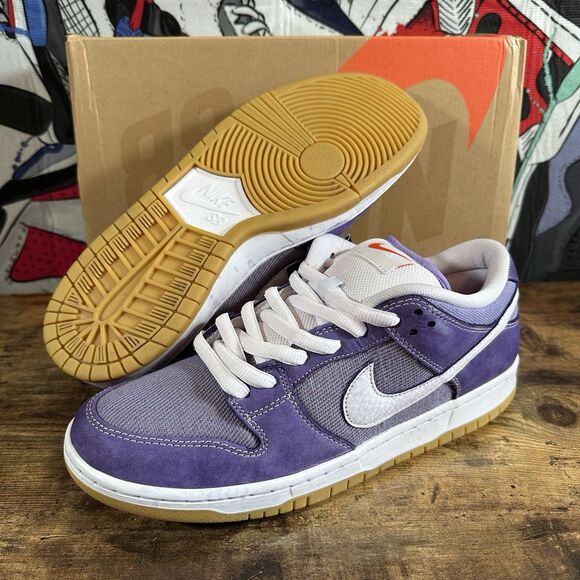 Size 9.5 - Nike SB Dunk Low Pro ISO Orange Label Unbleached Lilac DA9658-500 NEW - Picture 1 of 9